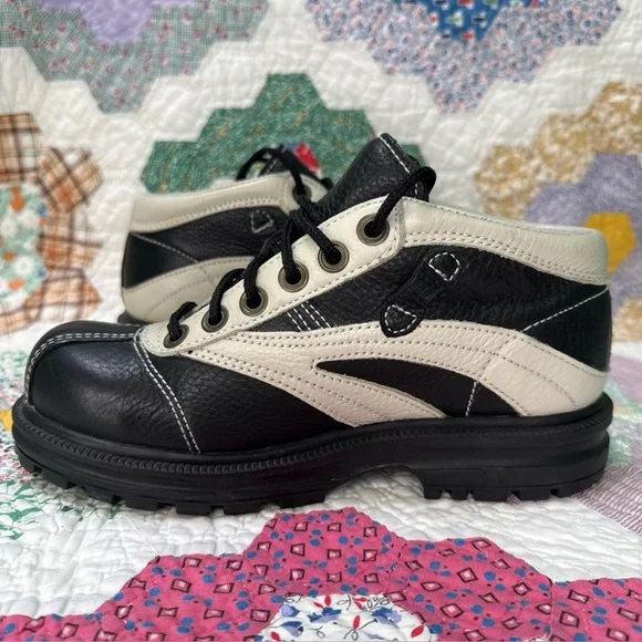 Vintage Nine West Chunky 90s Y2K Lace-up Sneaker Boots Size 6.5 - Picture 5 of 12